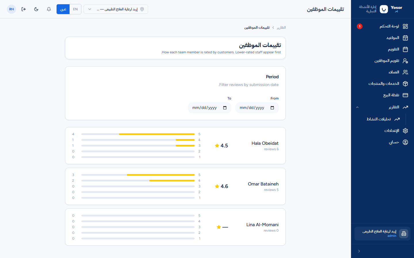تقييمات الموظفين