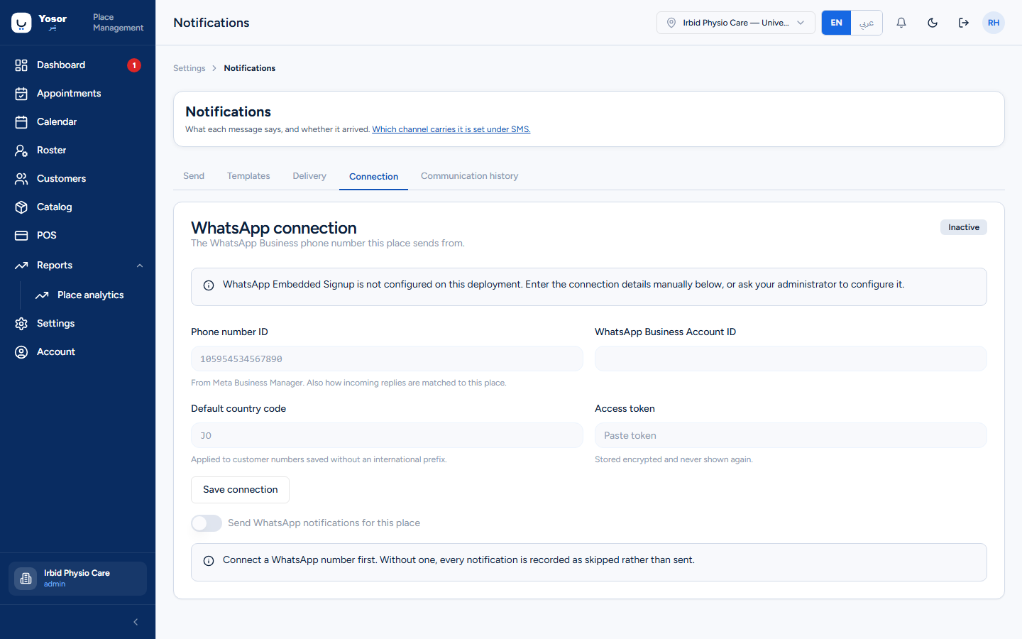 Notifications — Connection